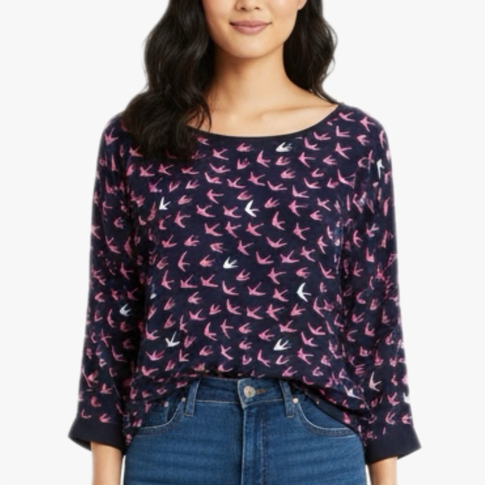 Anthropologie Maeve Bird Novelty Top Sz 2 - Picture 3 of 12